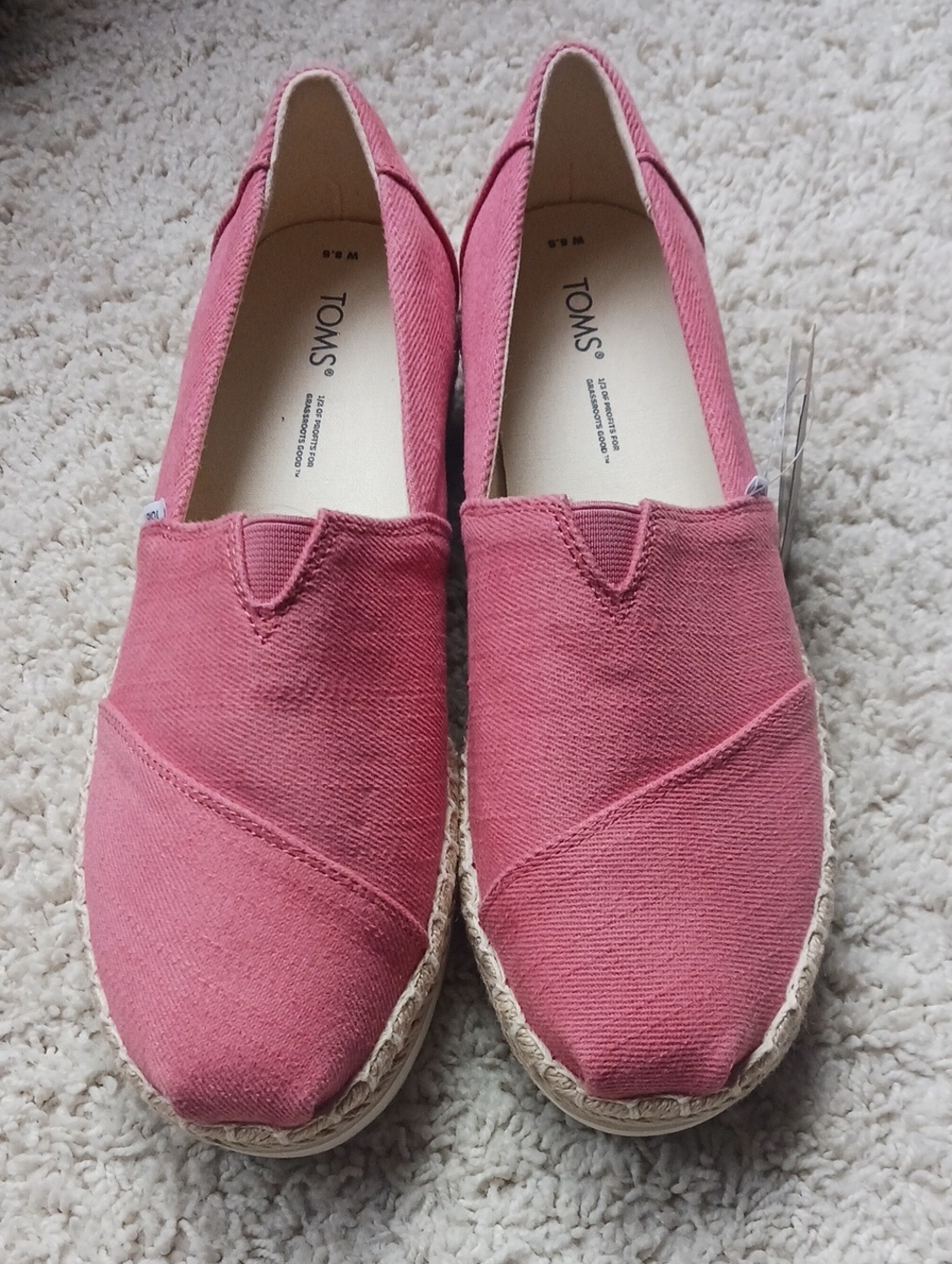 Toms Alpargata Platform Rope, Size 8.5, NWT